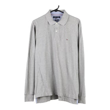  Vintage grey Tommy Hilfiger Long Sleeve Polo Shirt - mens large