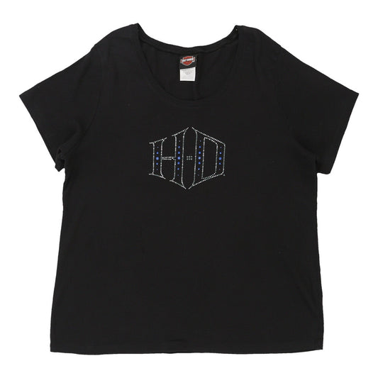 Vintage black Ocala, Florida Harley Davidson Top - womens xx-large