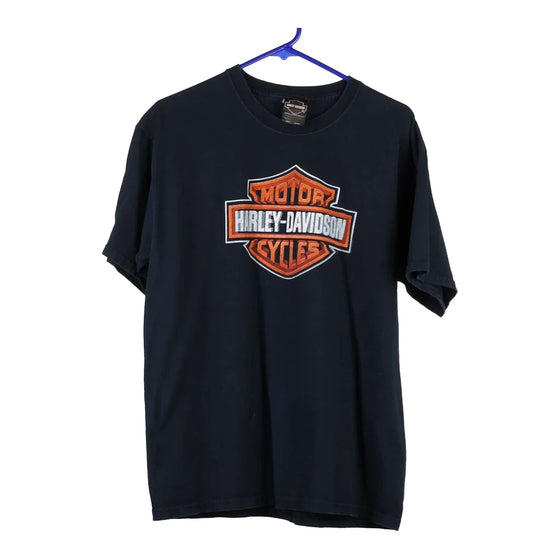 Vintage black Financial Services Harley Davidson T-Shirt - mens large