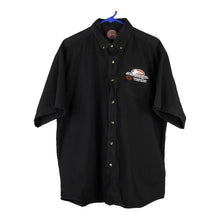  Vintage black Screamin' Eagle Harley Davidson Short Sleeve Shirt - mens x-large