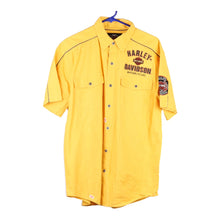  Vintage yellow Harley Davidson Short Sleeve Shirt - mens medium