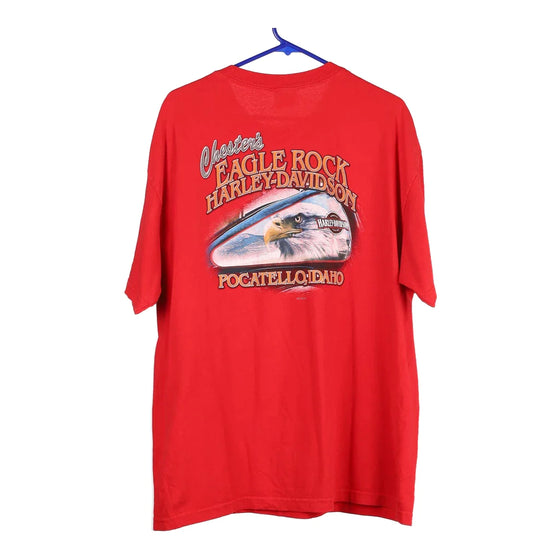 Vintage red Pocatello, Idaho Harley Davidson T-Shirt - mens x-large