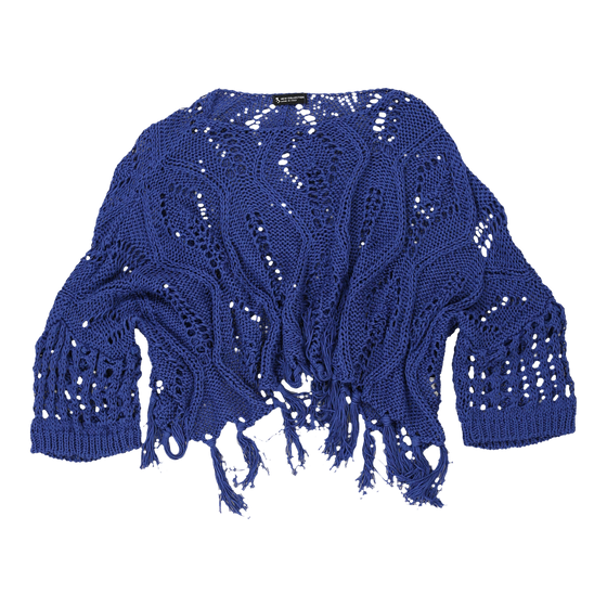 New Collection Cropped Jumper - Medium Blue Cotton Blend jumper New Collection   