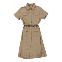  Bon Midi Shirt Dress - Medium Beige Cotton Blend shirt dress Bon   