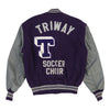 Vintage purple Triway Soccer Choir Delong Varsity Jacket - womens medium