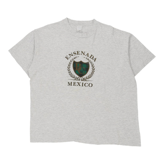 Vintage grey Single Stitch Ensenada Mexico Unbranded T-Shirt - mens x-large