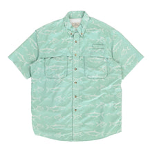 L.L.Bean Patterned Shirt - Medium Green Nylon Blend - Thrifted.com
