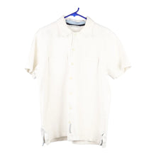  Vintage white Cotton Belt Short Sleeve Shirt - mens large