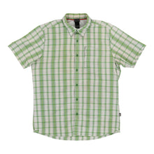  The North Face Checked Short Sleeve Shirt - Large Green Nylon Blend - Thrifted.com