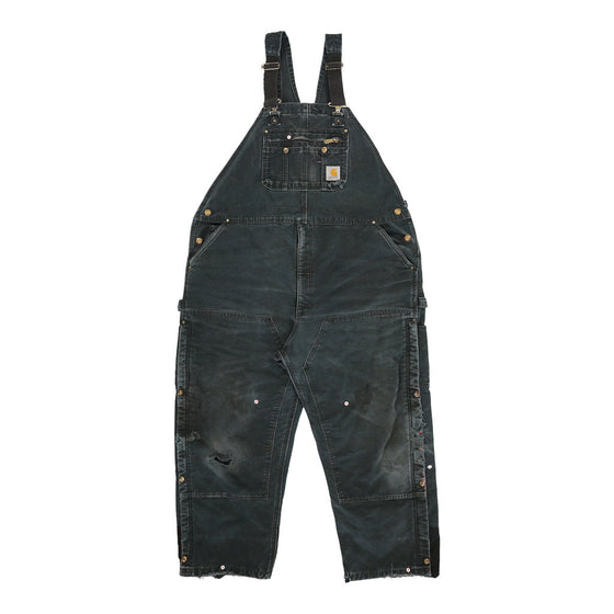 Heavily Worn Carhartt Dungarees - 24W 27L Green Cotton - Thrifted.com