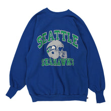  Vintage blue Seattle Seahawks Logo 7 Sweatshirt - womens large