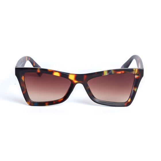 Retro Square Cat Eye Sunglasses in Matte Tortoiseshell Sunglasses Unbranded   