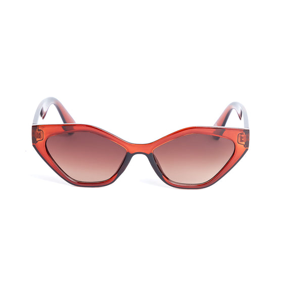 Retro Angular Cat Eye in Brown Sunglasses Unbranded   