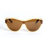 Retro Futuristic Visor in Cream and Brown Sunglasses Unbranded   