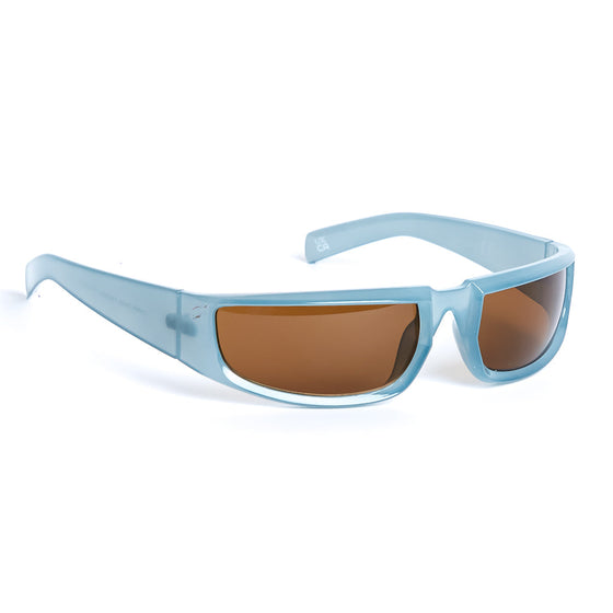 Retro Wrap Around Racer Sunglasses in Blue Sunglasses Unbranded   