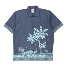  Vintage blue Tiki Kingdom Disney Patterned Shirt - mens medium