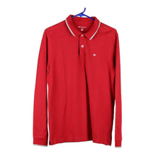  Vintage red Champion Long Sleeve Polo Shirt - mens small