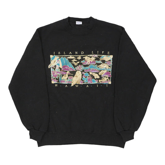 Vintage black Island Life Hawaii Crazy Shirt Sweatshirt - womens large