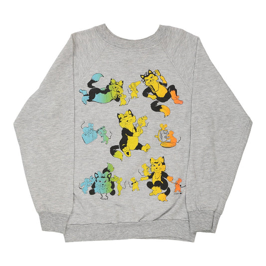 Vintage grey 1980's Made In USA Blank Action Sweatshirt - womens medium