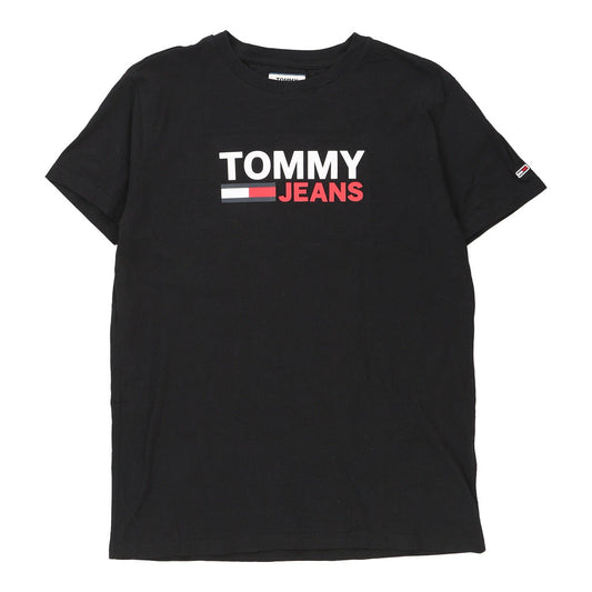 Vintage black Tommy Jeans T-Shirt - mens medium