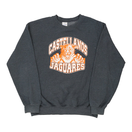Vintage grey Castellanos Jaguares Gildan Sweatshirt - mens medium