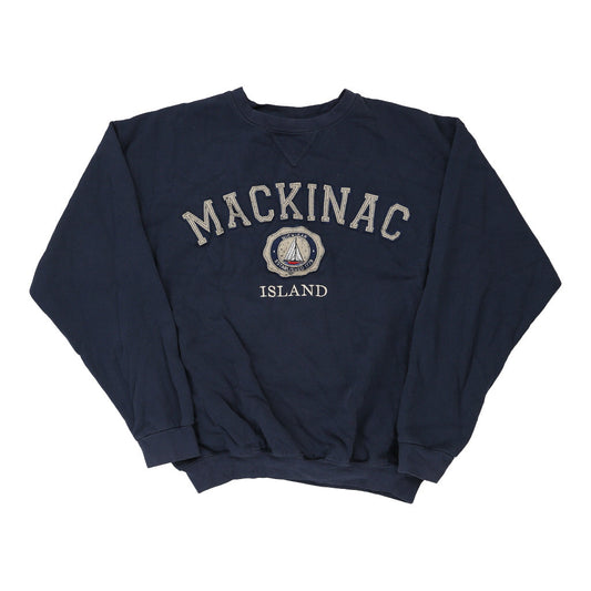 Vintage navy Mackinac Island Teemax Sweatshirt - mens x-large