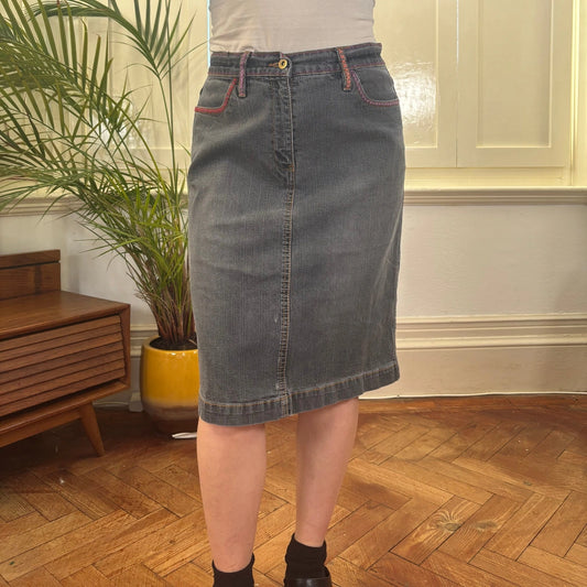 Vintage black Unbranded Denim Skirt - womens 30" waist