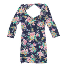  Terranova Floral Midi Dress - Medium Navy Cotton - Thrifted.com
