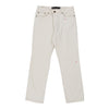 Vintage white Cotton Belt Jeans - womens 34" waist