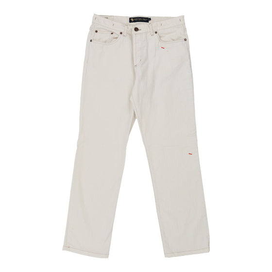 Vintage white Cotton Belt Jeans - womens 34" waist