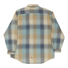 Guess Checked Shirt - Large Blue Linen Blend - Thrifted.com
