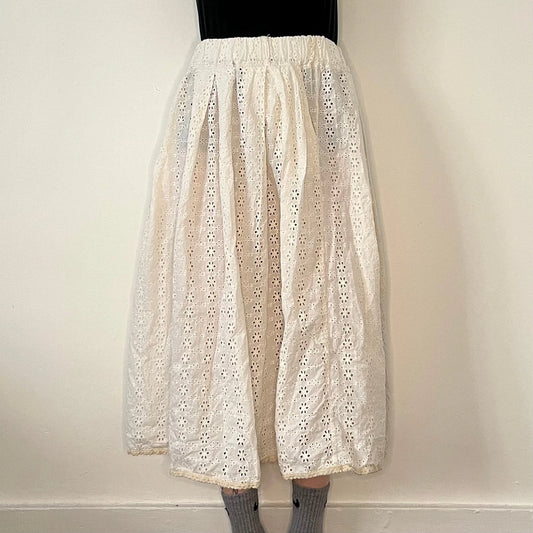 Vintage white 4Le Maxi Skirt - womens 32" waist