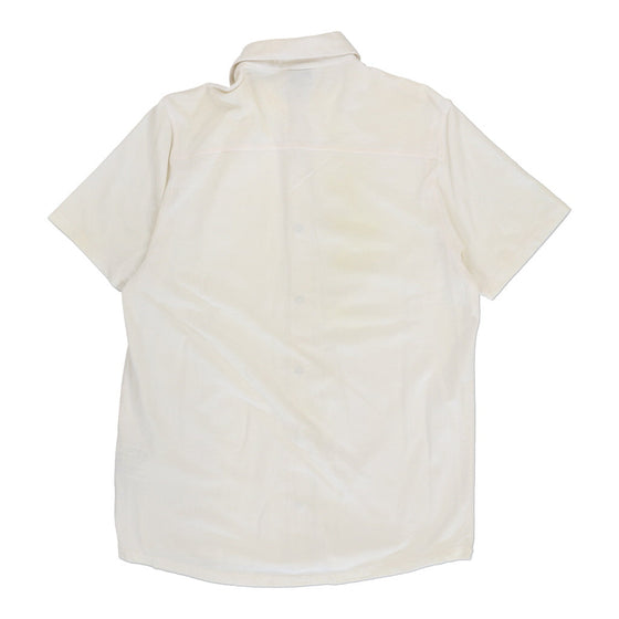 Hugo Boss Short Sleeve Shirt - Medium Cream Cotton - Thrifted.com