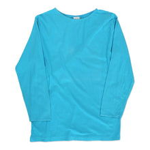  Benetton Long Sleeve T-Shirt - Medium Blue Cotton - Thrifted.com