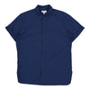 Calvin Klein Short Sleeve Shirt - Medium Blue Cotton - Thrifted.com