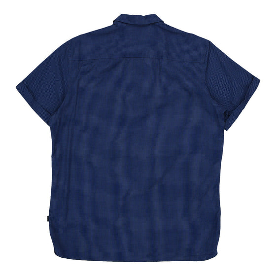Calvin Klein Short Sleeve Shirt - Medium Blue Cotton - Thrifted.com