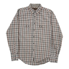  Retro Wrangler Checked Patterned Shirt - Medium Grey Cotton - Thrifted.com