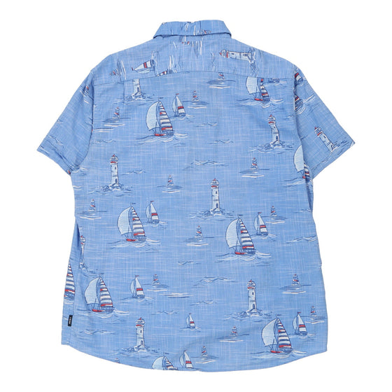 Izod Graphic Patterned Shirt - XL Blue Cotton patterned shirt Izod   