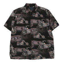  North River Graphic Patterned Shirt - Large Black Cotton patterned shirt North River   