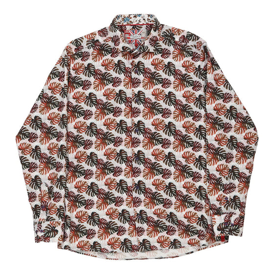 7 Downie Street Patterned Shirt - XL Burgundy Cotton patterned shirt 7 Downie Street   