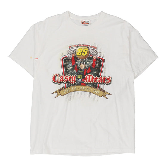 Chase Authentics Graphic T-Shirt - Large White Cotton - Thrifted.com