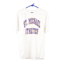  Vintage white St. Michael Athletics Gildan T-Shirt - mens large