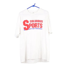  Vintage white Columbus Sports Jerzees T-Shirt - mens x-large