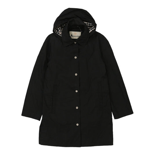 Vintage Aquascutum Overcoat - Small Black Cotton Blend