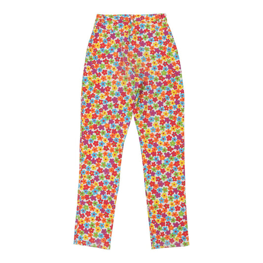 Vintage Unbranded Floral Trousers - 27W UK 8 Multicoloured Polyester Blend