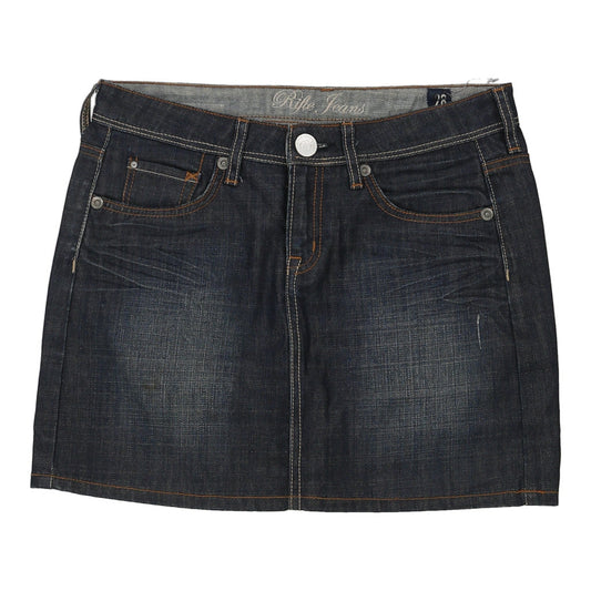 Vintage Rifle Mini Denim Skirt - 30W UK 10 Dark Wash Cotton