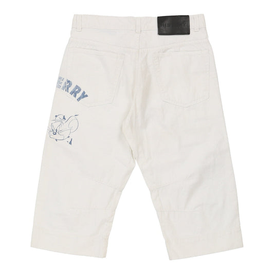 Vintage white Tom & Jerry History Shorts - womens 29" waist