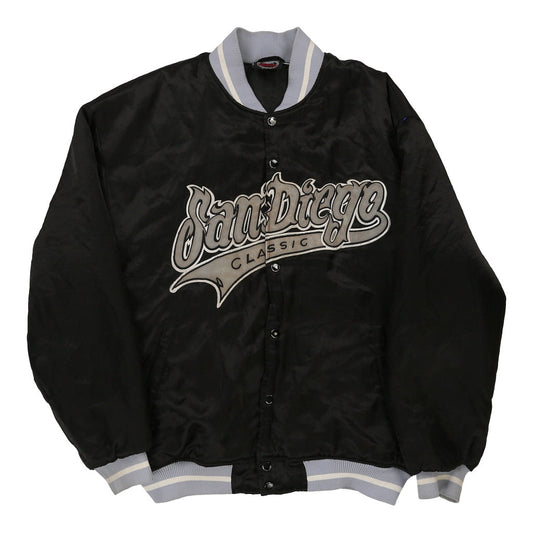 Vintage black San Diego Classic Rock Wilder Bomber Jacket - mens large