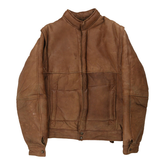 Vintage brown 1980's Unbranded Leather Jacket - mens medium