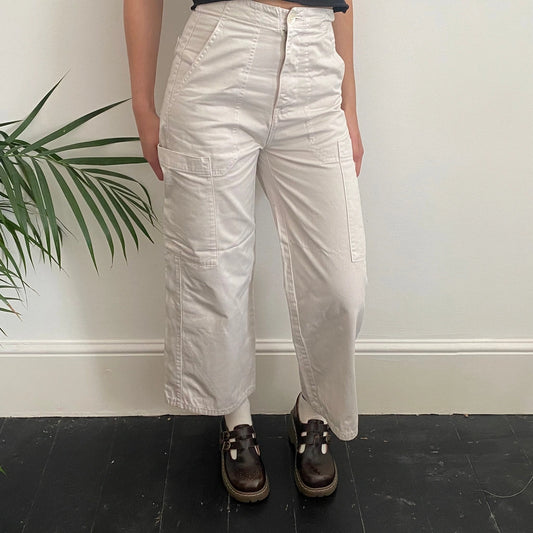 Vintage cream Unbranded Cargo Trousers - womens 26" waist